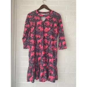 Simply Southern elephant print frilly hemmed dress